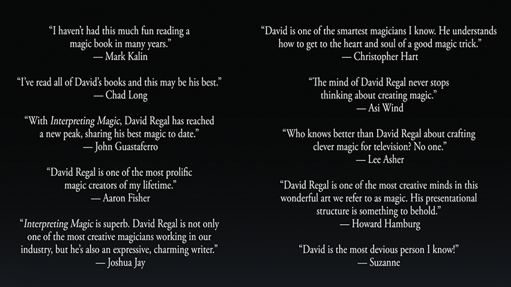 Interpreting Magic by David Regal - Book by Murphy's Magic Supplies, Inc.