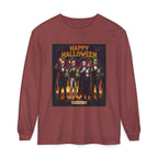 Halloween Monsters Long Sleeve T-Shirt — "Happy Halloween" Graphic by Printify