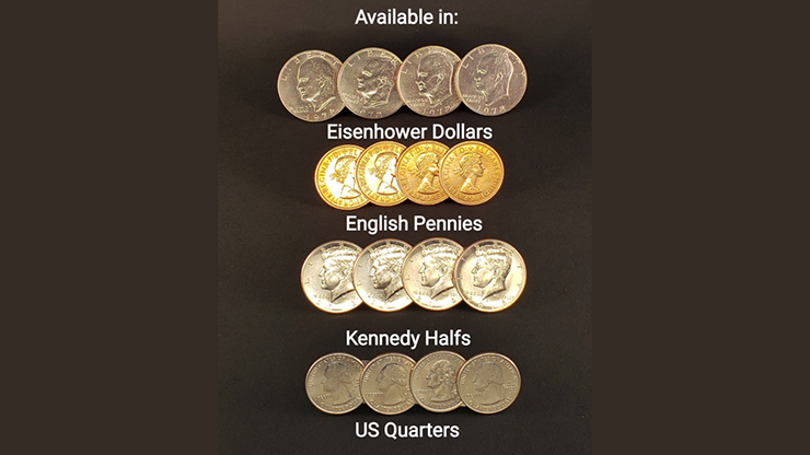 Symphony Coins (US Quarter) Gimmicks and Online Instructions by RPR Magic Innovations - Trick by Murphy's Magic Supplies, Inc.