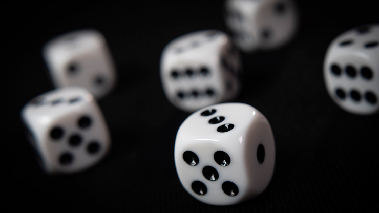 NON GIMMICKED DICE 6 PACK/WHITE by Tony Anverdi - Trick by Murphy's Magic Supplies, Inc.