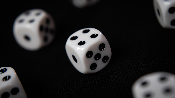 NON GIMMICKED DICE 6 PACK/WHITE by Tony Anverdi - Trick by Murphy's Magic Supplies, Inc.