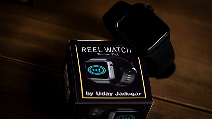REEL WATCH Titanium Black with black band smart watch (KEVLAR) by Uday Jadugar by Murphy's Magic Supplies, Inc.