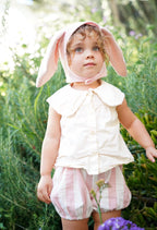 Pink Bunny Bonnet and Bunny Tail Set by Band of the Wild
