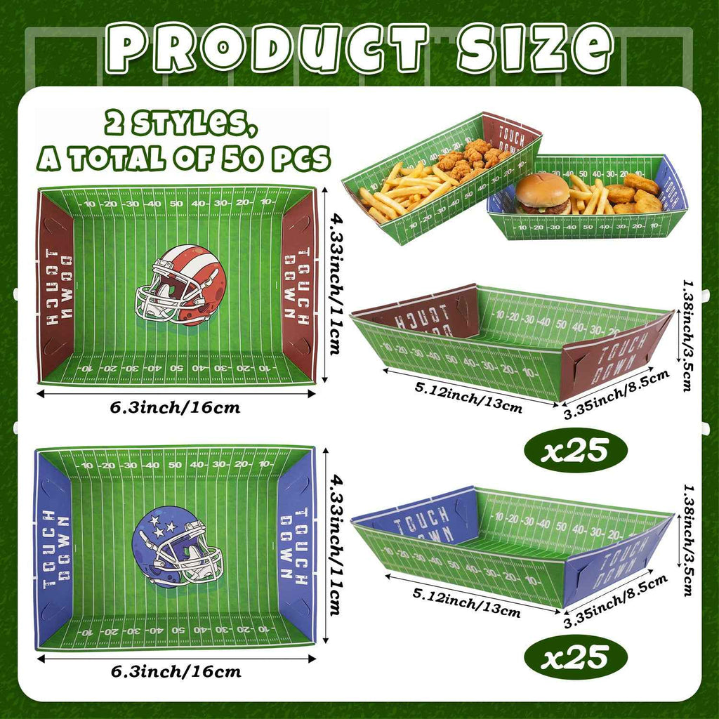 Gift for Her/Him 50pcs Football Party Supplies, Football Paper Trays, Soccer Party Essentials, Football Theme Party Favors for Gameday, Carnivals, Birthday, Sport, Party Decor- Party And Event Supplies, Party Small Gifts, Multi-item Party Gift