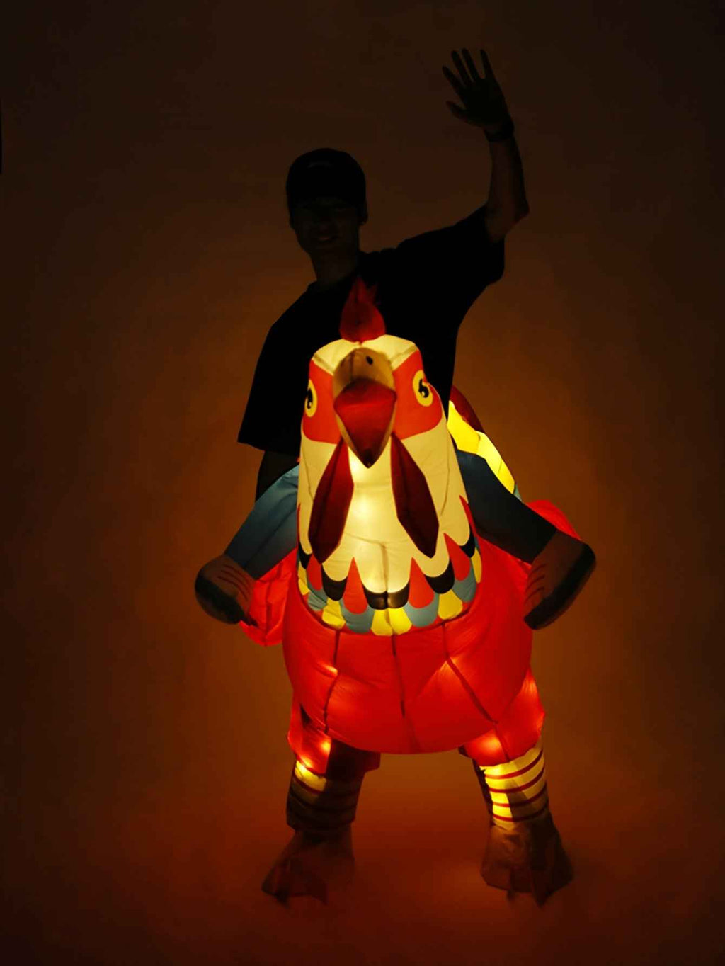 Halloween Carnival Easter Inflatable Rooster Costume for Adults, Holiday Party Outfit (Inflatable Costume, No Size Measurement Required)