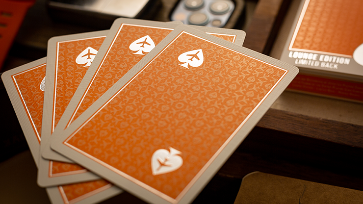 Lounge Edition in Hangar (Orange) with Limited Back by Jetsetter Playing Cards by Murphy's Magic Supplies, Inc.