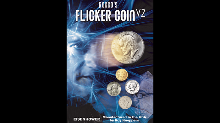 FLICKER COIN V2 (Eisenhower) by Rocco - Trick by Murphy's Magic Supplies, Inc.