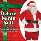 Adult Red and White Deluxe Plush Santa Claus Suit Men's Costume by HalloweenStore.com