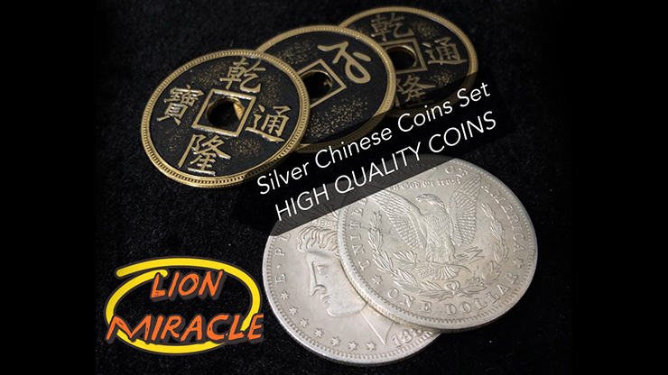 Silver Chinese Coins Set by Lion Miracle - Trick by Murphy's Magic Supplies, Inc.