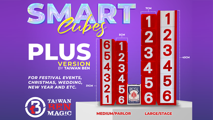 Smart Cubes PLUS RED (Large/Stage) by Taiwan Ben - Trick by Murphy's Magic Supplies, Inc.