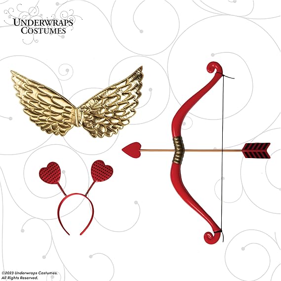 Underwraps Valentines Cupid Accessory Kit Wings Arrow Headband by HalloweenStore.com