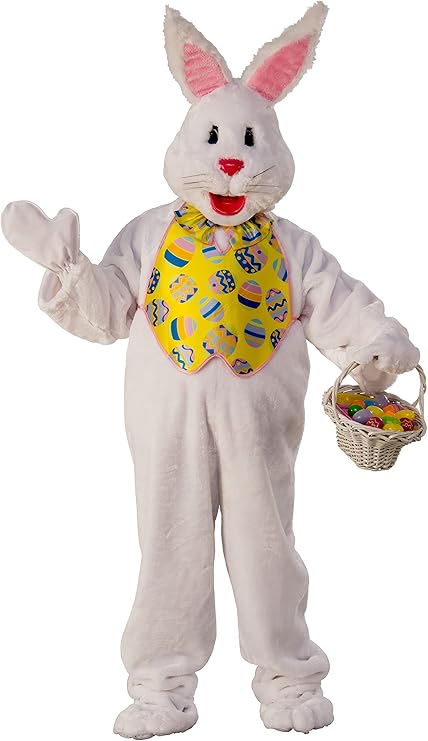 Easter Bunny Deluxe Mascot Costume White Bunny Suit XXL by HalloweenStore.com