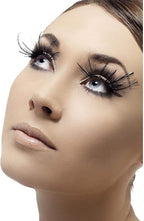 Black Feather with Plume Fake Eyelashes with Adhesive by HalloweenStore.com