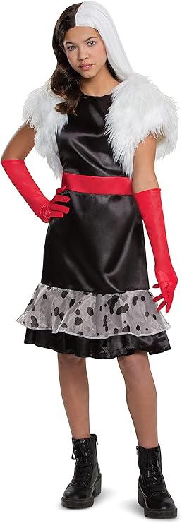 Cruella Black Dress Costume for Tweens Live Action Movie Large 10-12 by HalloweenStore.com
