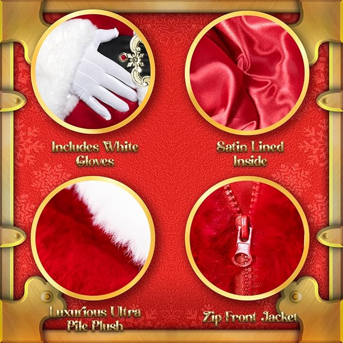 Luxurious Ultra Plush Professional Santa Claus Men's Costume by HalloweenStore.com