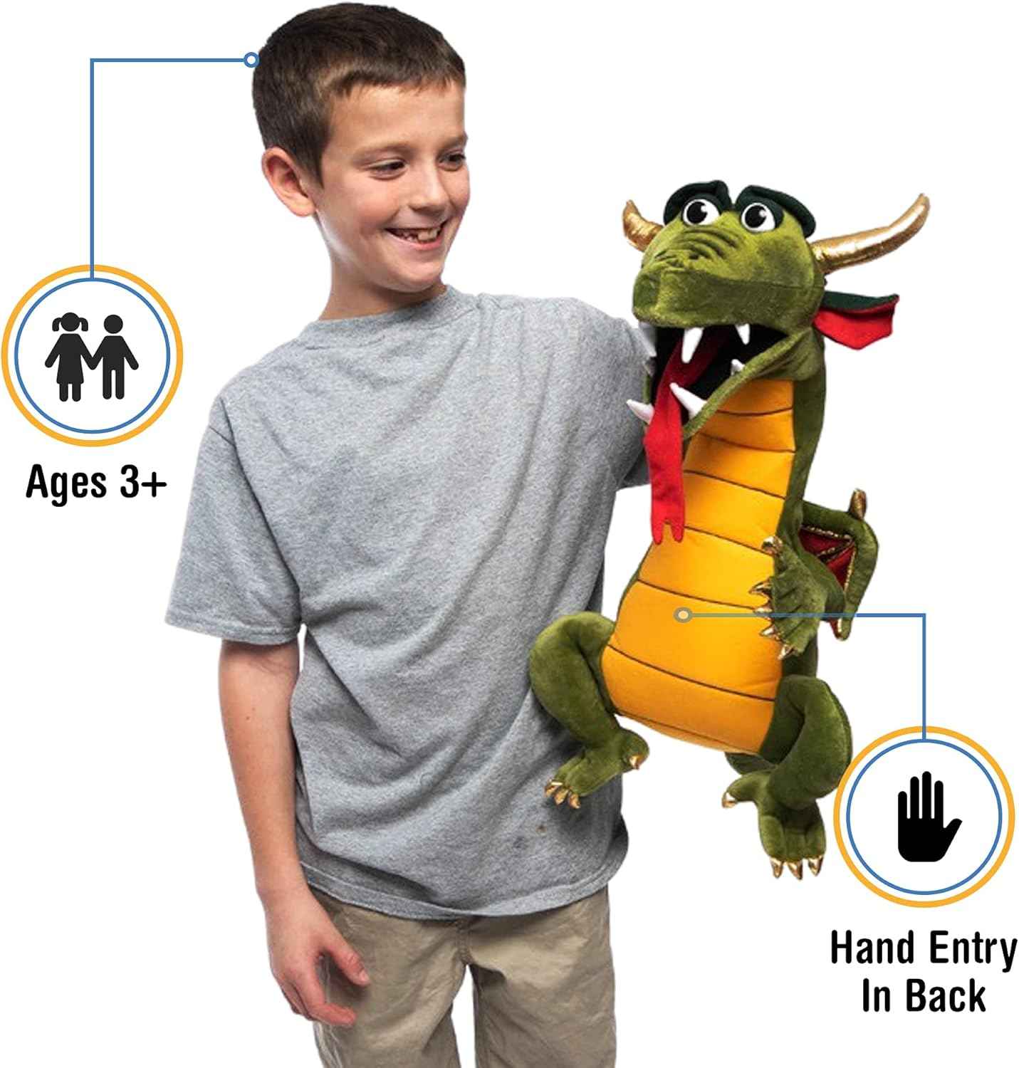 20" Dragon, Ventriloquist Style Puppet