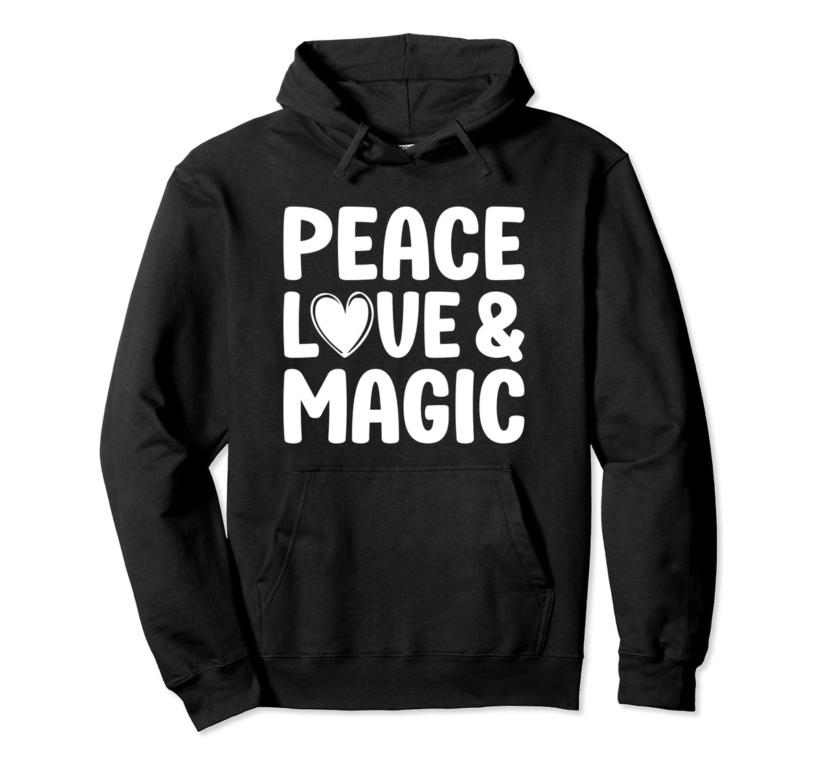 Peace Love And Magic And Magicians Hoodie - Minimalist Print for Adults