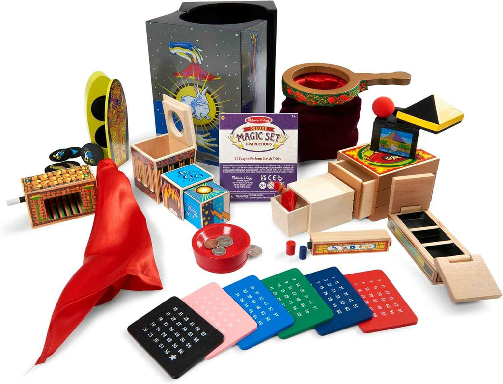 Melissa &amp; Doug Deluxe Solid-Wood Magic Set With 10 Classic Tricks Magician Props Magic Set for Kids Ages 8