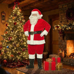 Adult Red and White Deluxe Plush Santa Claus Suit Men's Costume by HalloweenStore.com