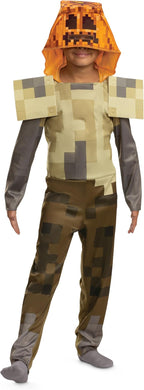 Minecraft Husk Jack O'lantern Costume, Official Minecraft Boys Hooded Jumpsuit by HalloweenStore.com