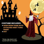 Adult Burgundy Wizard Stargazer Fantasy Magic Sorcerer Men's Costume by HalloweenStore.com