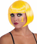 Neon Yellow Bob Wig Short Wig with Bangs by HalloweenStore.com