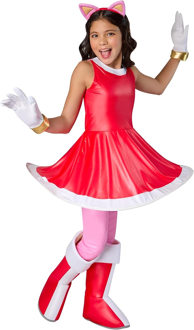 Amy Rose Deluxe Sonic The Hedgehog Girls Costume by HalloweenStore.com