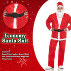 Men's Economy Felt Santa Claus Suit Costume by HalloweenStore.com