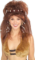 Brown Cavewoman Wig With Headband by HalloweenStore.com
