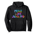 Peace Symbol Peace Love Juggling Hoodie - Custom Art Print Men Women