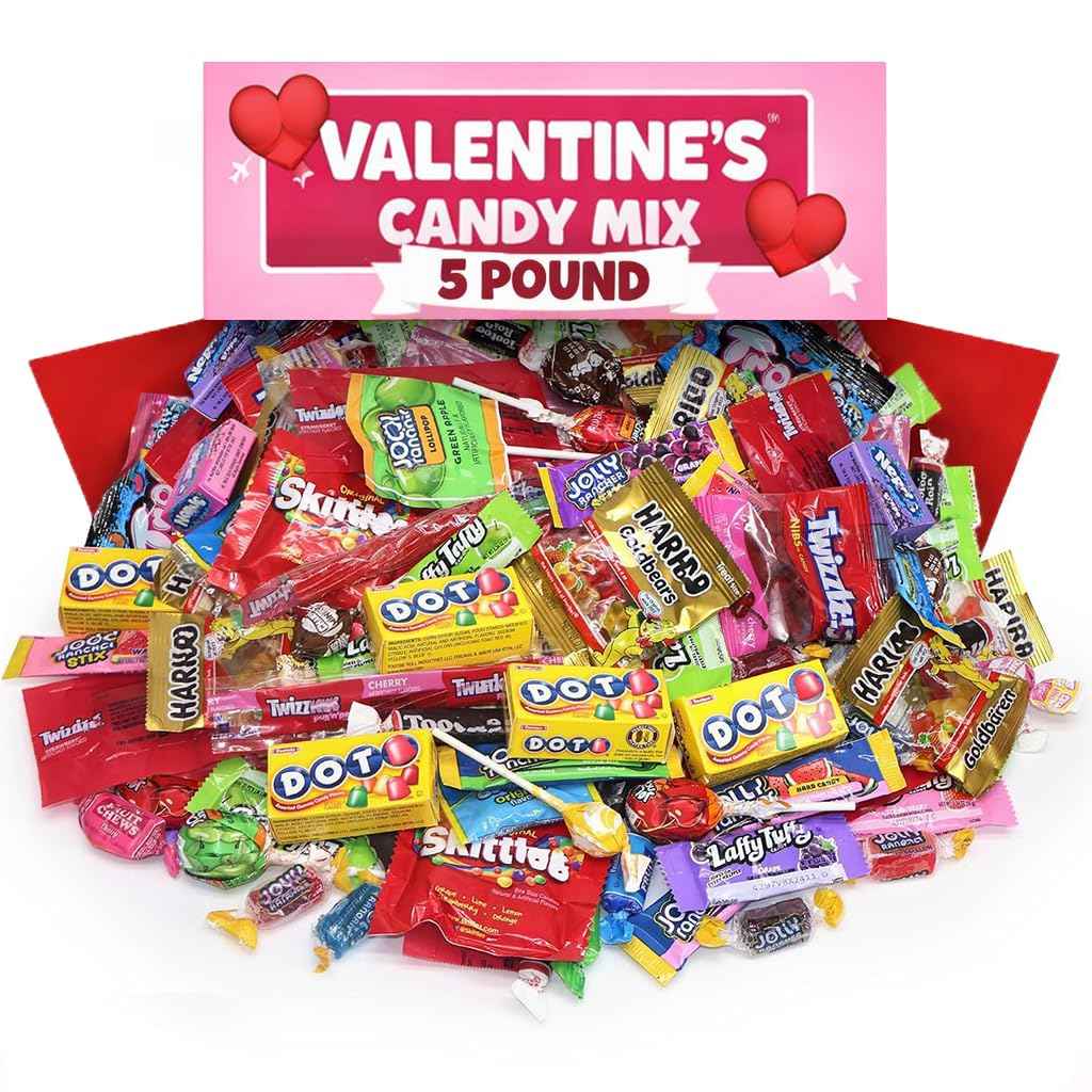Bulk Candy Variety Pack - 4 Pound (Approx. 200 Pieces) Individually Wrapped Assorted Hard Candies, Taffy &amp; Lollipops, Party Candy Mix for Piñata Fillers, Birthday Parties, Gifts, &amp; Treats (64oz)