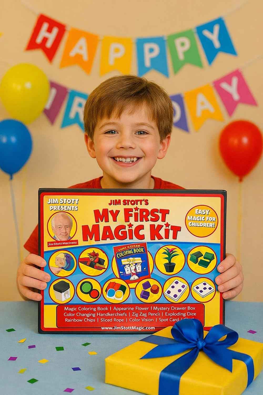 My First Magic Kit for Kids Ages 5–12 – 50  Easy Tricks for Beginners | Learn Real Magic Fast with Step-by-Step Videos | Fun Gift for Boys &amp; Girls | Jim Stott Magic