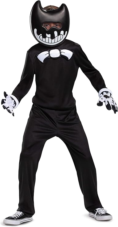 Bendy Costume for Kids, Bendy and The Ink Machine Jumpsuit by HalloweenStore.com