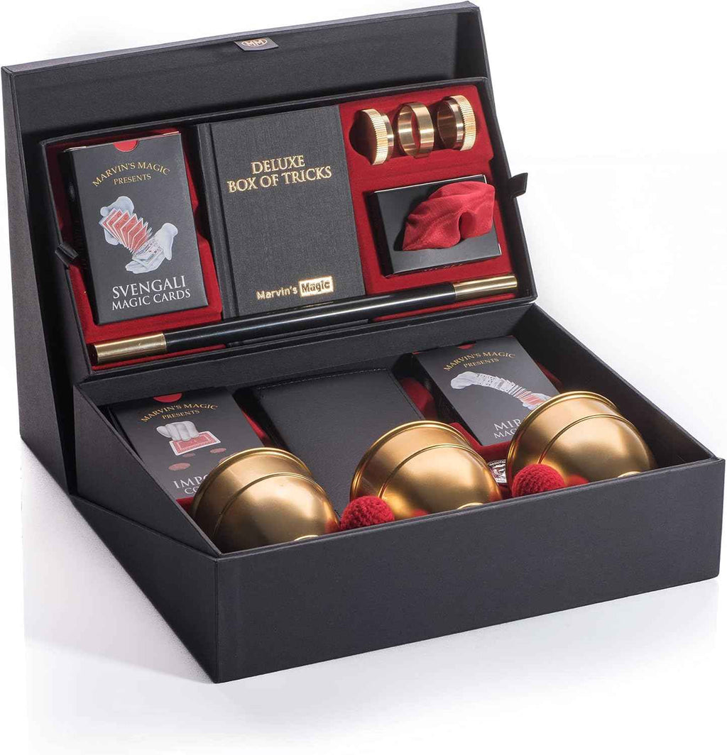 Marvins Magic - Signature Deluxe Box of Tricks | Executive Set of Magic Tricks | Magic Set for Beginner and Experienced Magicians | Magician Supplies Include Mystical Magic Cards, Dynamic Coins