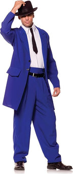Men's Mobster Blue Zoot Suit Adult Costume by HalloweenStore.com