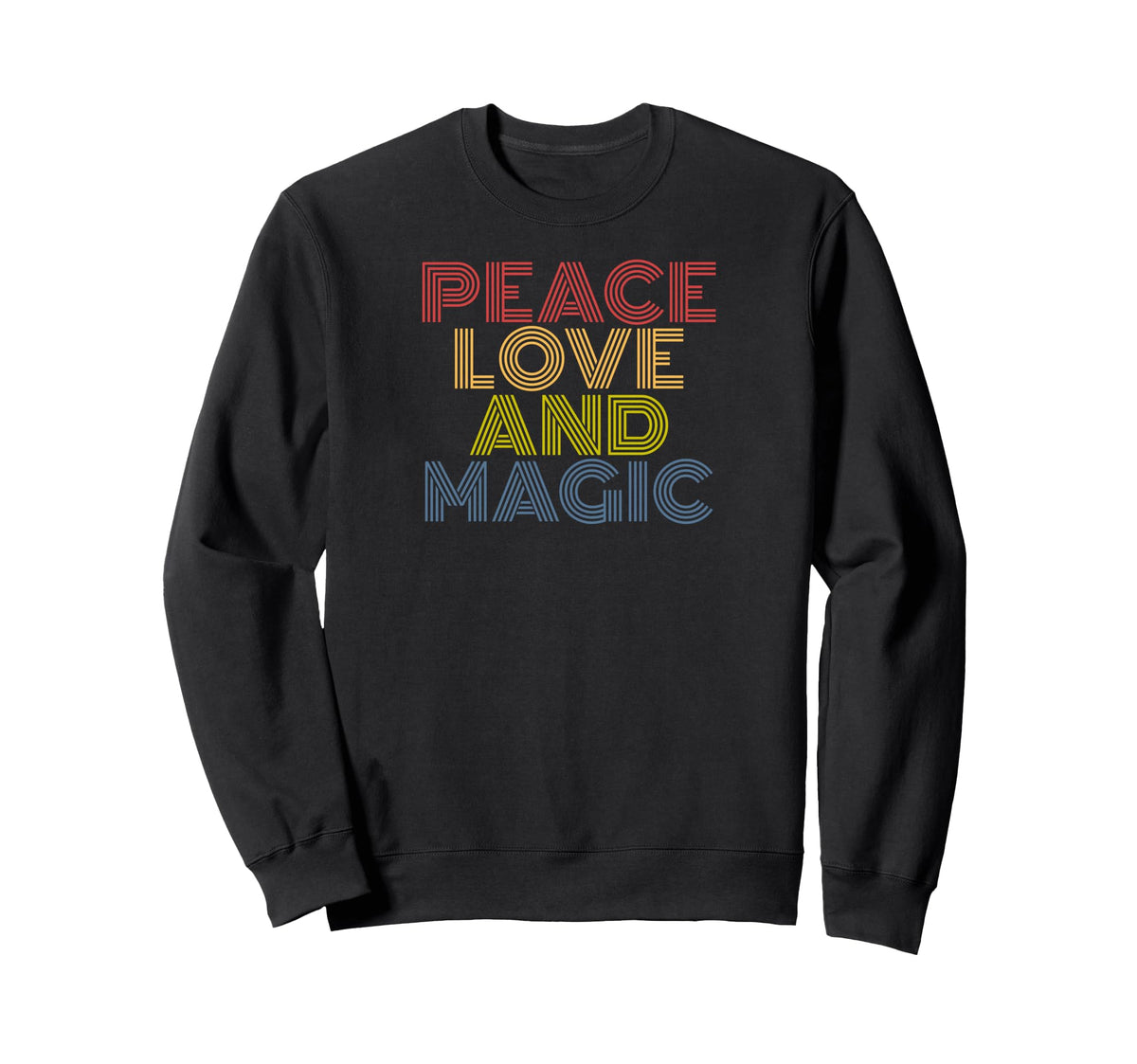 Peace Love And Magic 70S Sweatshirt - Unique Graphic for Adults