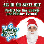 Men's Economy Felt Santa Claus Suit Costume by HalloweenStore.com