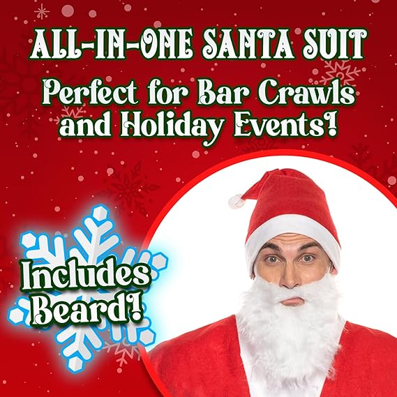 Men's Economy Felt Santa Claus Suit Costume by HalloweenStore.com