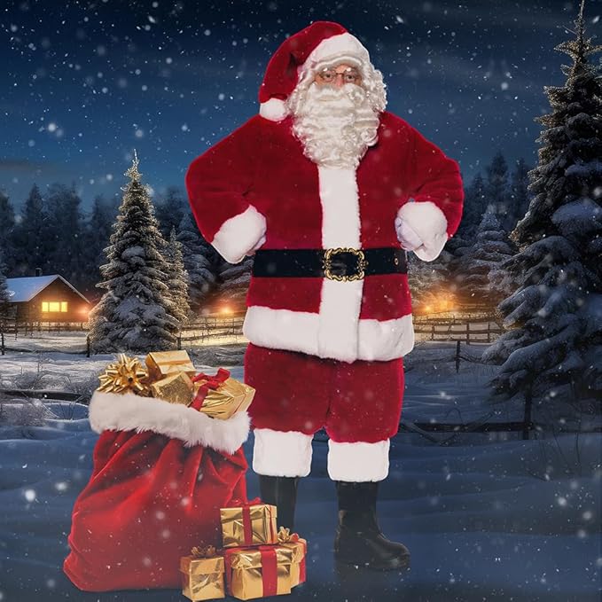 Luxurious Ultra Plush Professional Santa Claus Men's Costume by HalloweenStore.com
