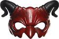 Adult Red and Black Devil Foam Masquerade Costume Mask With Horns by HalloweenStore.com