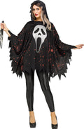 Glittering Ghost Face Adult Poncho by HalloweenStore.com