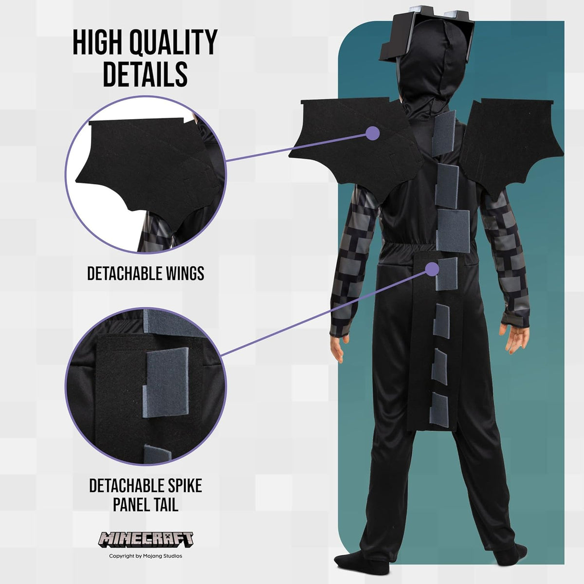 Minecraft Ender Dragon Costume for Kids, Video Game Inspired Character Outfit Halloween by SHOMICOBOUTIQUE