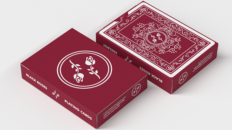 Black Roses Edelrot Playing Cards (Fully Marked) by Murphy's Magic Supplies, Inc.