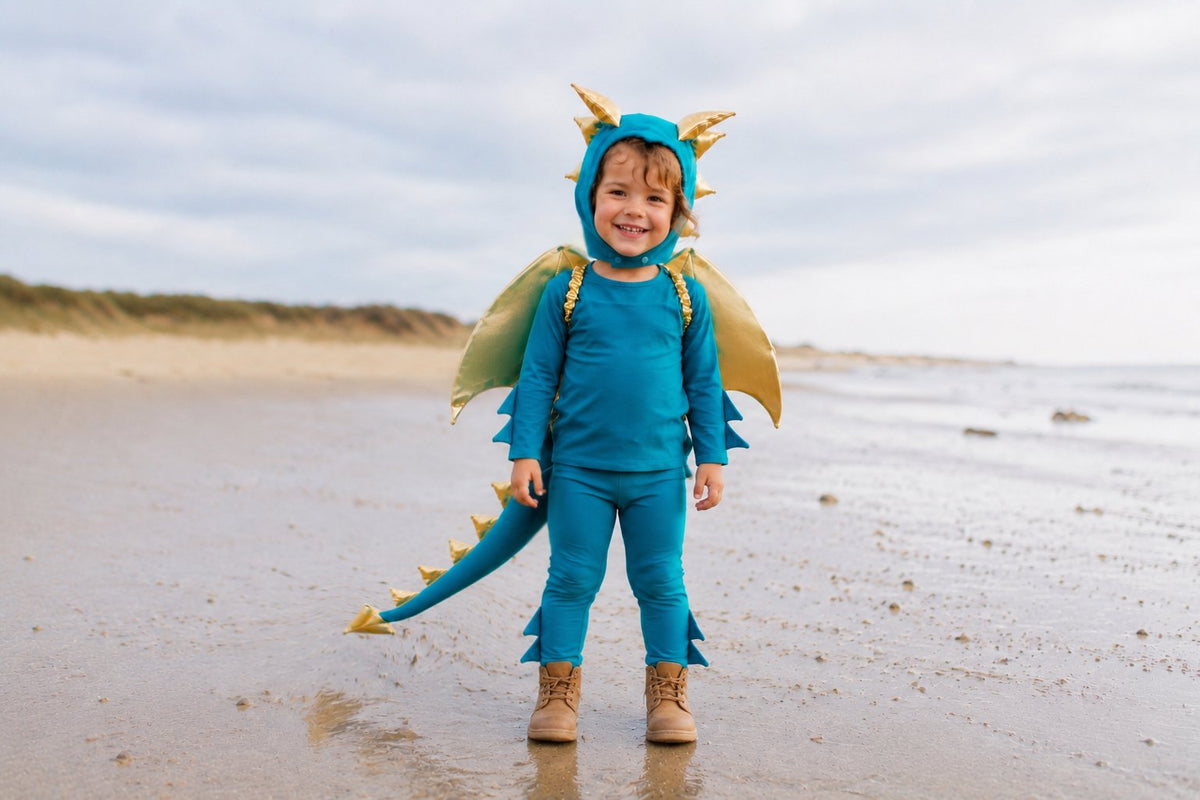 Jade Blue and Gold Dragon Costume by Band of the Wild