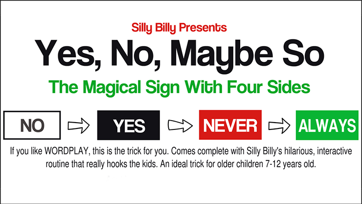 Yes, No, Maybe So by Silly Billy - Trick by Murphy's Magic Supplies, Inc.