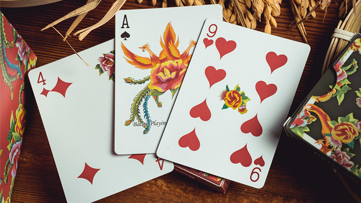 Phoenix and Peony (Red) Playing Cards by Bacon Playing Card Company by Murphy's Magic Supplies, Inc.
