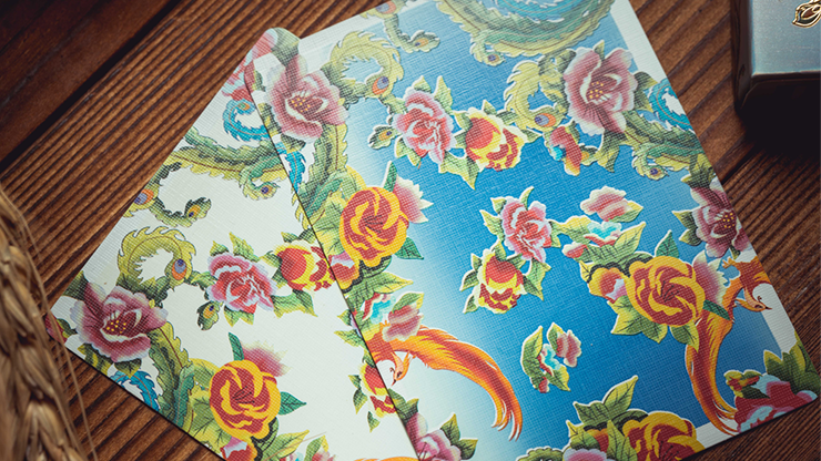 Phoenix and Peony (Blue) Playing Cards by Bacon Playing Card Company by Murphy's Magic Supplies, Inc.