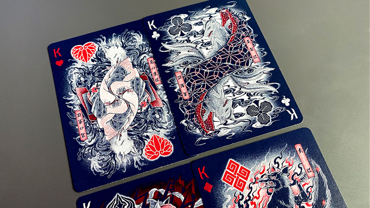 Sumi Kitsune Myth Maker (Blue/Red Craft Letterpressed Tuck) Playing Cards by Card Experiment by Murphy's Magic Supplies, Inc.