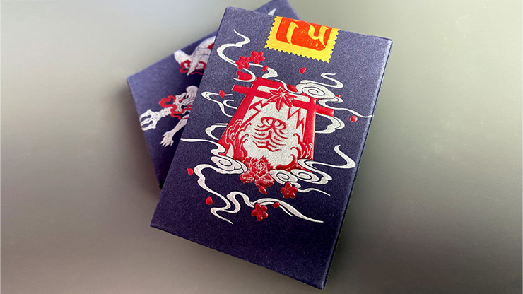 Sumi Kitsune Myth Maker (Blue/Red Craft Letterpressed Tuck) Playing Cards by Card Experiment by Murphy's Magic Supplies, Inc.