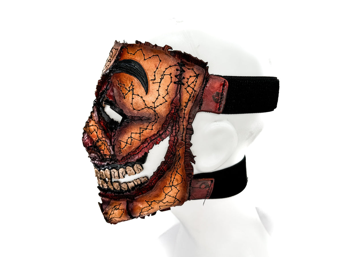 Genuine Leather Mask - GigaMyme Fleshy Edition - Handmade Mime Full Face Cover for Halloween, Performance or Cosplay Costume by Rockwell Masks